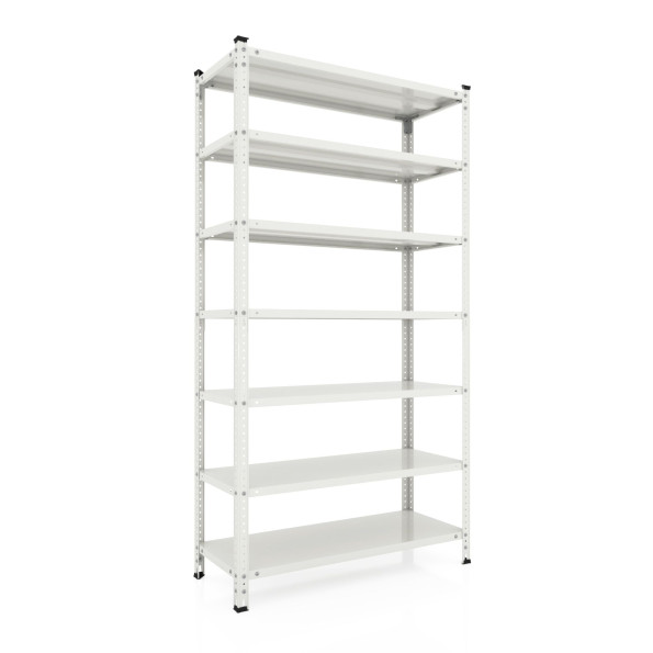 Стеллаж металлический 253х120х50 см БЕЛЫЙ 7 полок из металла РУНА для дома, кладовки, кухни -
                                                        Фото 2